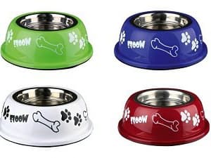 Dog bowls on a tripod